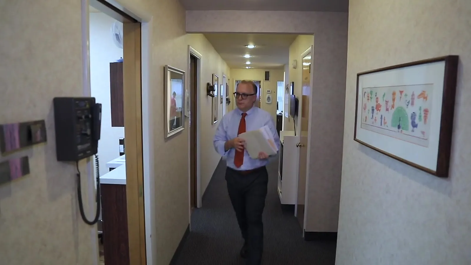 The corridor between treatment rooms at the Cedar Street practice.