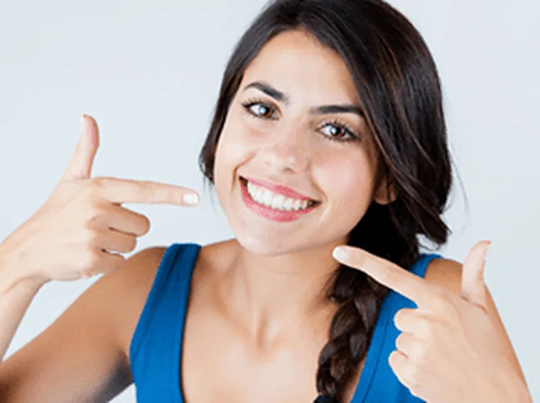 A patient after cosmetic dental treatment.